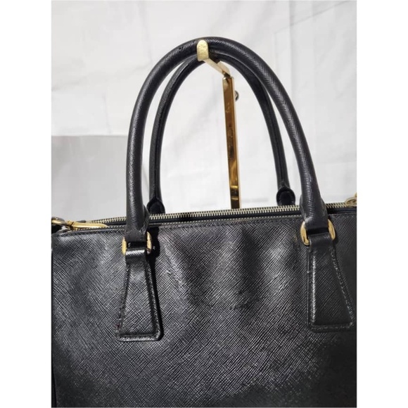 Authentic PRADA Saffiano Small Galleria Double Zip Tote Bag Black - Picture 12 of 15